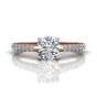 Scalloped Pavé Diamond Engagement Ring in Four Claw Setting -18K Rose