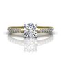 Scalloped Pavé Diamond Engagement Ring in Four Claw Setting -18K Yellow