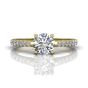 Scalloped Pavé Diamond Engagement Ring in Four Claw Setting -18K Yellow