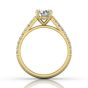 Scalloped Pavé Diamond Engagement Ring in Four Claw Setting -18K Yellow