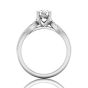 Twist Four Claw Diamond Engagement Ring-18K White