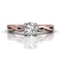 Twist Four Claw Diamond Engagement Ring-18K Rose