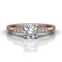 Vintage Milgrain Diamond Engagement Ring With Bezel Setting Side Stone -18K Rose