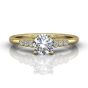 Vintage Milgrain Diamond Engagement Ring With Bezel Setting Side Stone -18K Yellow