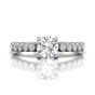 Vintage Round Cut Bezel Set Milgrain Diamond Engagement Ring-Platinum