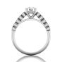 Vintage Round Cut Bezel Set Milgrain Diamond Engagement Ring-Platinum