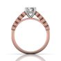 Vintage Round Cut Bezel Set Milgrain Diamond Engagement Ring-18K Rose