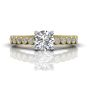 Vintage Round Cut Bezel Set Milgrain Diamond Engagement Ring-18K Yellow