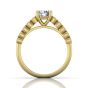 Vintage Round Cut Bezel Set Milgrain Diamond Engagement Ring-18K Yellow