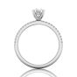 Round Cut Claw Set Diamond Ring With Pave Set Side Stone-Platinum