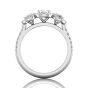 Trilogy Halo Diamond Engagement ring Pave Setting in 18k White Gold