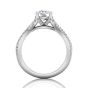 Round Cut Diamond Ring With Claw Set Centre Stone-18K White