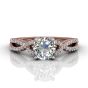 Round Cut Diamond Ring With Claw Set Centre Stone-18K Rose