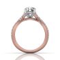 Round Cut Diamond Ring With Claw Set Centre Stone-18K Rose