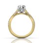 Round Cut Diamond Ring With Claw Set Centre Stone-18K Yellow