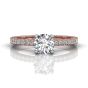 Vintage Round Cut Diamond Engagement Ring With Four Claw Setting Centre Stone-18K Rose