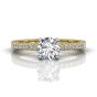 Vintage Round Cut Diamond Engagement Ring With Four Claw Setting Centre Stone-18K Yellow