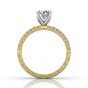 Vintage Round Cut Diamond Engagement Ring With Four Claw Setting Centre Stone-18K Yellow