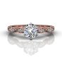 Vintage Style 4 Claw Milgrain Marquise Shape Diamond Engagement Ring -18K Rose