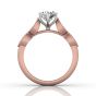 Vintage Style 4 Claw Milgrain Marquise Shape Diamond Engagement Ring -18K Rose