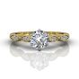 Vintage Style 4 Claw Milgrain Marquise Shape Diamond Engagement Ring -18K Yellow