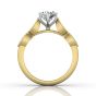 Vintage Style 4 Claw Milgrain Marquise Shape Diamond Engagement Ring -18K Yellow