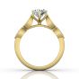 Vintage Style 4 Claw Milgrain Marquise Shape Diamond Engagement Ring -18K Yellow