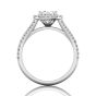 Cushion Cut Halo Diamond Engagement Ring With Four Claw Setting Centre Stone in 18k White Gold