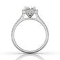 Radiant Cut Diamond Halo Engagement Ring with Pave Side Stones Setting -Platinum