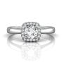 Cushion Cut Halo Engagement Ring in 18k White Gold -18K White