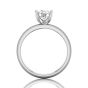 Round Cut 4 Prong Diamond Solitaire Engagement Ring in 18k White Gold Half Round Profile 