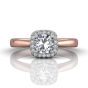 Cushion Cut Halo Engagement Ring in 18k White Gold -18K Rose