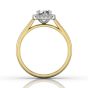 Cushion Cut Halo Engagement Ring in 18k White Gold -18K Yellow