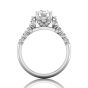 Hidden Halo Round Cut Four Claw Set Diamond Engagement Ring In 18K White Gold