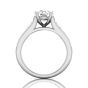 Round Cut Claw Set Diamond Ring With Three Row Side Stone-18K White