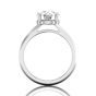 Wide Band Round Cut Diamond Engagement Solitaire Ring -18K White