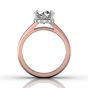 Wide Band Round Cut Diamond Engagement Solitaire Ring -18K Rose