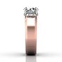 Wide Band Round Cut Diamond Engagement Solitaire Ring -18K Rose