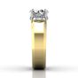 Wide Band Round Cut Diamond Engagement Solitaire Ring -18K Yellow