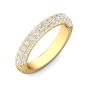 1.50Ct Trio Diamond Round Brilliant Cut Wedding Ring Pave Setting In 18K Yellow Gold 