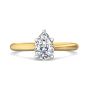 Pear Shape Solitaire Diamond Engagement Ring With a Tapered Plain Band -18K Yellow