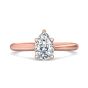 Pear Shape Solitaire Diamond Engagement Ring With a Tapered Plain Band -18K Rose