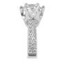 Double Band 6 Claw Diamond Engagement Ring In 18K White gold Pave Setting Side Stones