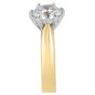 Solitaire Diamond Engagement Ring 6 Claw Setting Tapered Band in 18K Yellow And White Gold  