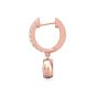 Bezel Set 1.75CT Lab Grown Diamond Hoop Earrings Pave Set Loop Stone In 18K Rose Gold 