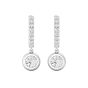 Hoop Diamond Earring Round Cut Bezel Setting Centre Stone Pave Setting Side Stone in 18K White Gold