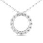 Eternity Circle Lab Grown Diamond Pendant Share Prong Setting In 18K White Gold 