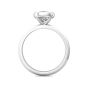 Cushion Cut Bezel Setting Diamond Engagement Ring In a Plain Knife Edge Band -Platinum