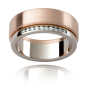 18K White and Rose Gold (8.00MM) Diamond wedding band Channel Setting 