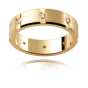 18K Yellow Gold Diamonds Gents Wedding Band Half Bezel Setting 